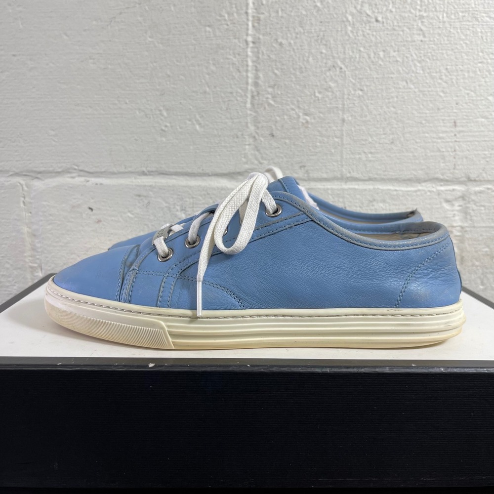 Gucci Women's Blue Leather Trainers Low Top Sneaker Lace up Size 36.5/6.5 US - Picture 4 of 13